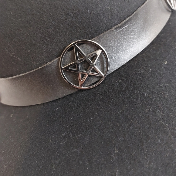 Killstar Omen Sigil Fedora Hat with Gunmetal Pentagram Accent - Picture 6 of 12